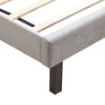 thumbnail image 4 of Queen Size Bed With Gray Velvet Upholstery, Button Detail, Robust Wood Slats, Quick Assembly Upholstered Bed, Accent, Slat Support,, 4 of 6