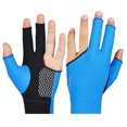 MANLINGDA 3 Finger Billiards Snooker Professional Pool Glove Blue