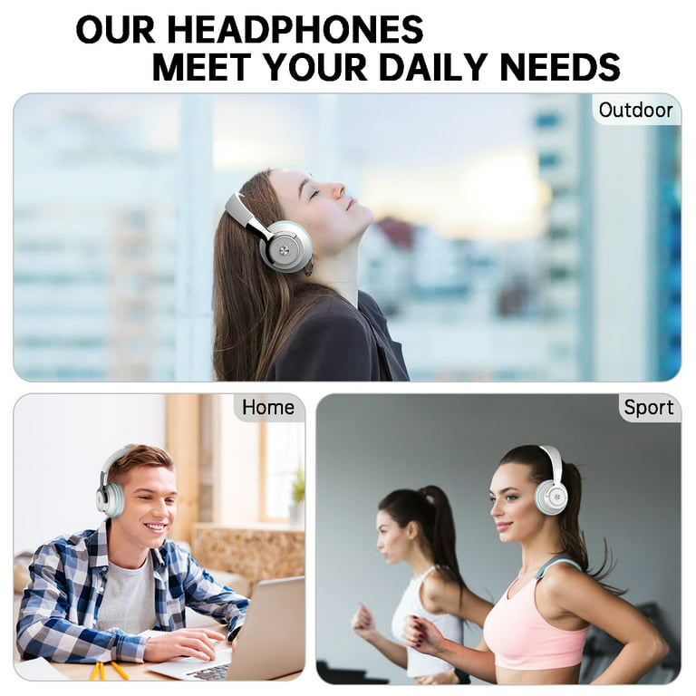 Wireless On-Ear Headphone, Upgrade Bass HiFi Stereo Wireless Heaset,  Foldable & Wireless Wired Mode, Noise Isolating Over Ear Headphone w/  Microphone and Volume Control, for Computer Laptop Cell Phone 