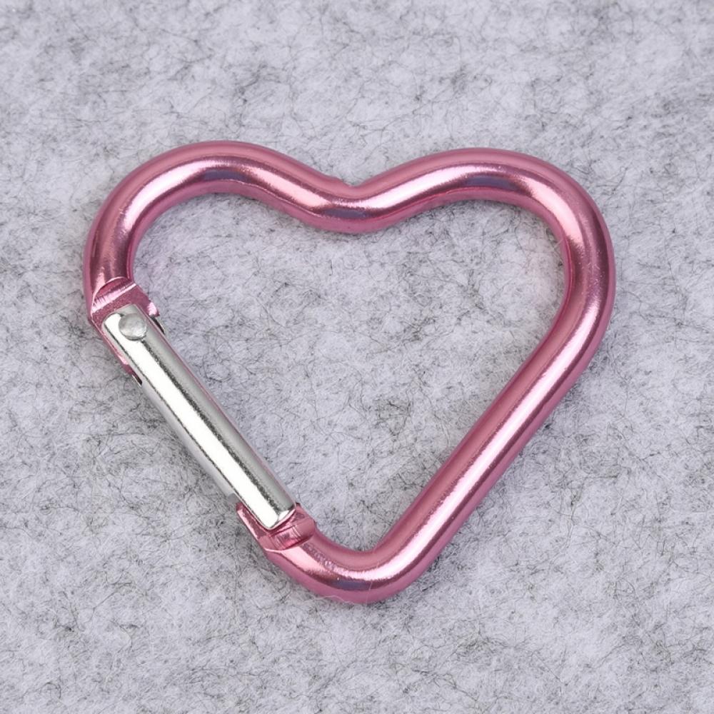 Alvage 1pc Heart Shaped Carabiner Hook, Aluminum Alloy Snap Clip Key Holder, Keychain Tool for Fishing Camping Hiking Backpack Accessory, Adult Unisex