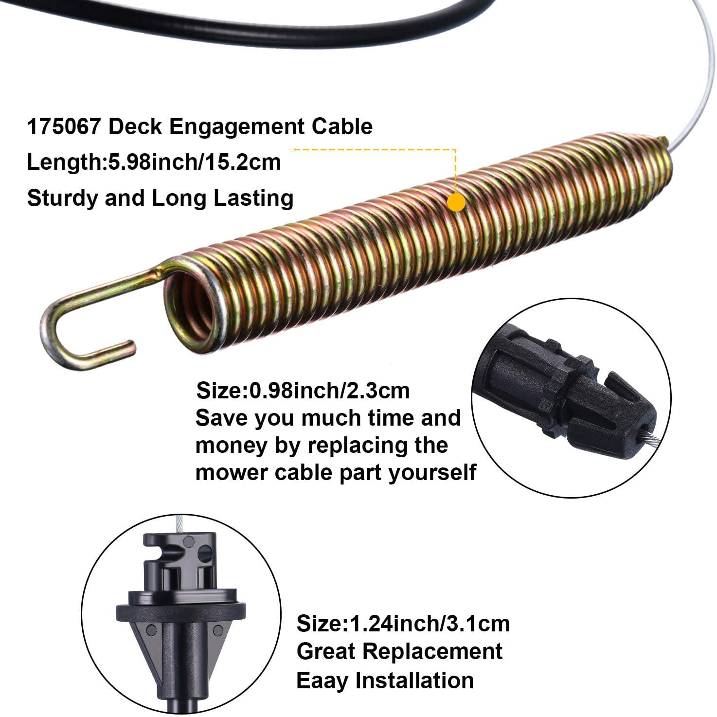 175067 169676 Riding Deck Engagement Cable Compatible with Craftsman AYP for Husqvarna Poulan Mower Deck Clutch Cable 532169676 532175067 21547184 Lawn Mower 42 Inches Walmart