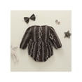 thumbnail image 3 of Liacowi Baby Girls 2Pcs Fall Outfits, Button Front Floral Romper with Headband, 3 of 9