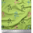 thumbnail image 1 of Soimoi Green Japan Crepe Satin Fabric Berries Fruit Print Fabric by the Yard 44 Inch Wide, 1 of 3