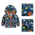 thumbnail image 4 of Uccdo Toddler Boys Hooded Jackets Coats Kids Casual Dinosaur Print Windbreaker Outerwear 3-7T, 4 of 6