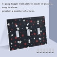 thumbnail image 3 of Yayeee Toggle Light Switch Wall Plate 2-Gang 4.56"x4.48" Decorative Outlet Cover, Blue Stars Pattern, 3 of 7