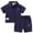 Khaki, variant on Little Boy Summer Outfits Letter Print Short Sleeve Shirt And 5 Point Shorts Two Piece Casual Kid Kids Boys Clothing Set Size 5-6T