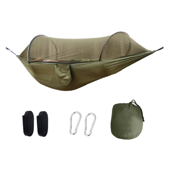 Hamaca al aire libre hamaca hamaca fácil transporte con red de cama de cama para dormir estable cama de hamaca para mochileros para mochileros al aire Verde