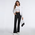 thumbnail image 5 of CoKate Women's Fleece Lined Flare Leggings with Pockets High Waisted Thermal Bootcut Yoga Pants for Winter, 5 of 7