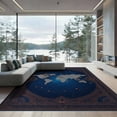 thumbnail image 2 of ODIKA 8'x10' Washable Area Rug Non-Slip Chair-Friendly Mat Planetary Galaxy Continent Motif Circles Continents Round Map Refined for Dining Room, Large Office, Lounge, 2 of 7