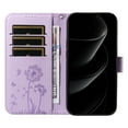 thumbnail image 4 of for iPhone 11 Pro Max Pattern Wallet Flip Case, Premium PU Leather Card Slots Full Body Protection Wrist Strap Kickstand Non-Slip Shockproof Magnetic Phone Case for iPhone 11 Pro Max, Purple, 4 of 6