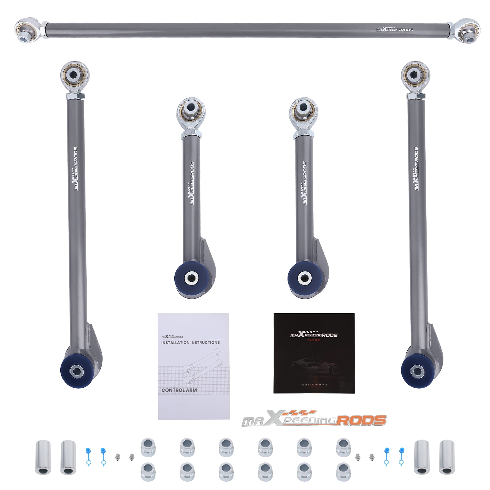 maXpeedingrods Rear Upper & Lower Control Arms + Track Bar 2-4" Leveling Kit for Toyota 4-Runner 1996-2002 2WD 4WD Heavy Duty