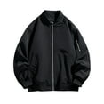 thumbnail image 2 of Maoxin Men's Jacket Men's Solid Color Zipper Pocket Thin Jacket Coat Black M, 2 of 7
