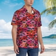 thumbnail image 3 of Yiaed Red Lips Kissing Print Hawaiian Shirt for Men Short Sleeve Button Down Shirts Beach Shirts for Men,XX-Large, 3 of 7