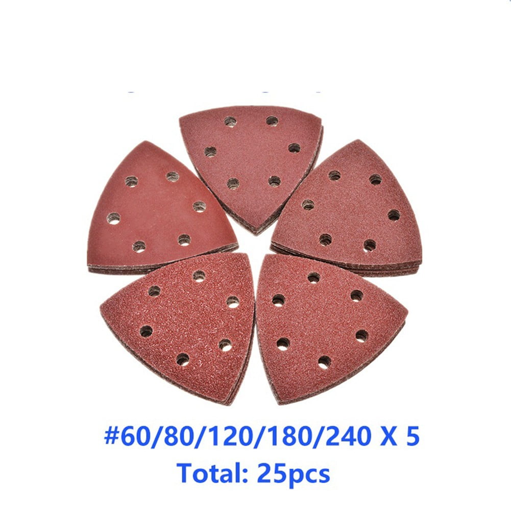 60-240 Grits Triangle Sandpaper Sheets Finger Sanding Disc Pads Oscillating Tool 