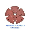 thumbnail image 1 of 25Pcs Sanding Sheets Triangle Sandpaper Mixed Grits 60-240 for Oscillating Multi Tool Sanding Pad Multi Grit, 1 of 9