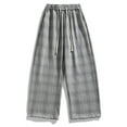 thumbnail image 2 of Stamzod Winter Fleece Lined Pants Men Open Bottom Thicked Warm Plaid Pants with Pocket Casual Oversized Baggy Sweatpants for Men Gray XXXL, 2 of 5