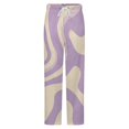 thumbnail image 5 of Abstract Pastel Swirl Design Art Winter Female Pants Flannel High Waist Women Pants Lady Warm Straight Leg Plush Trousers, 5 of 7