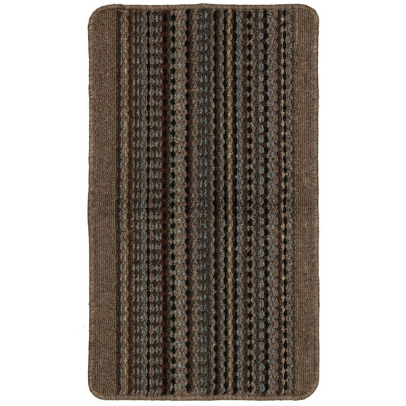 Mainstays Apollo Tufted Neutral Striped Area Rug, 17" x 30", Stain Resistant