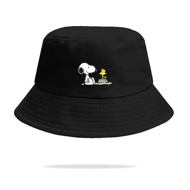 Sombrero de pescador de algodón para adultos de Snoopy Charlie Brown, sombrero de pescador de moda con dibujos animados para hombre y mujer, sombrero de verano con protección solar, gorra panamá, somb