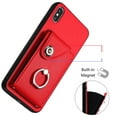 thumbnail image 6 of Allytech Wallet Case for Apple iPhone XS/X with Ring Holder Stand, Vintage Premium PU Leather 8 Cards Slots Shockproof Bumper Anti-Scratch Magnetic Closure Case Cover for iPhone XS/X,Red, 6 of 6