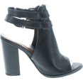thumbnail image 6 of Betani Jillian-10 Women's Peep Toe Buckle Strap Chunky Stacked Heel Ankle Booties, 6 of 7