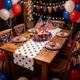 thumbnail image 1 of Vacemry 4th Of July Table Runner, Independence Day Star Polyester Table Runner, Patriotic Holiday Decor, Red White Blue Striped Dining Table Runners For Kitchen Party Home Decor, 1 of 6