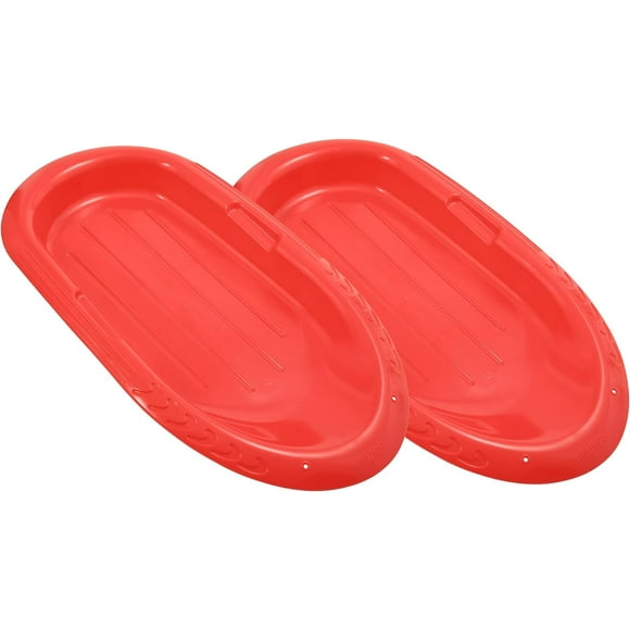 Superio Toboggan Snow Sled, Red (2 Pack)