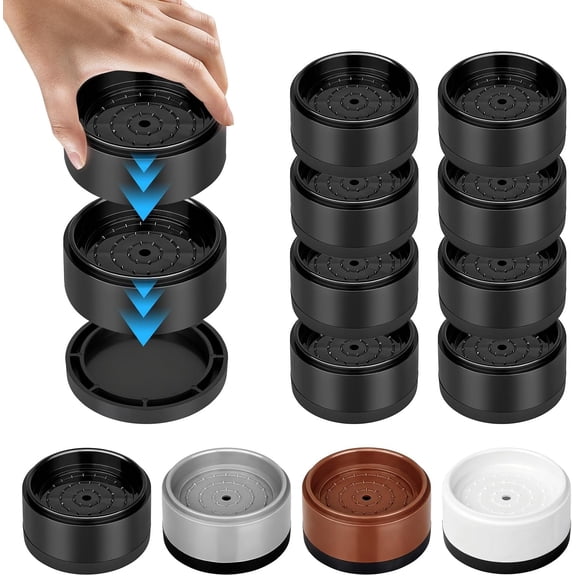 1-Inch Round Furniture Risers, Black, 8 Pack