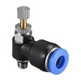 thumbnail image 4 of Pneumatic Air Flow Control Valve,Elbow,6mm OD x M5 Male Thread,Blue 5pcs, 4 of 5