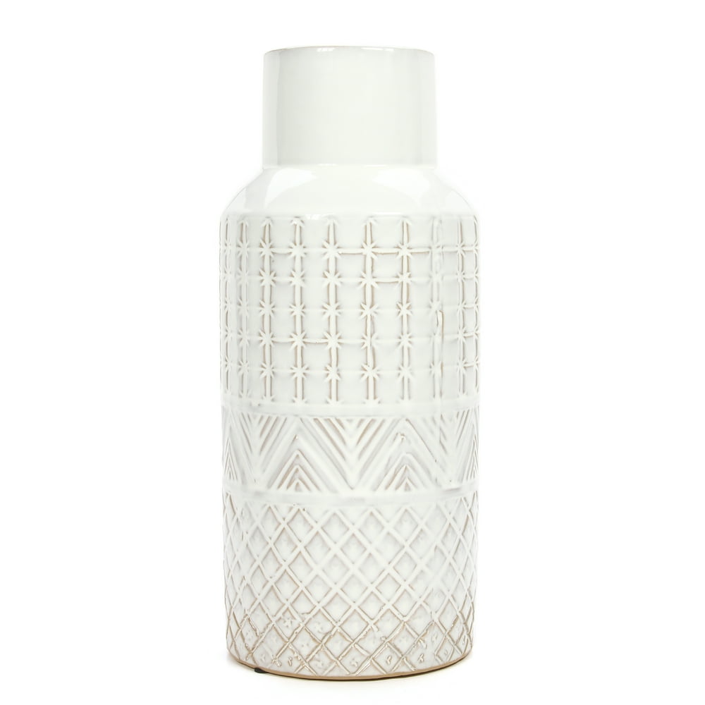 Better Homes and Gardens Large Cream Ceramic Textured Vase Walmart