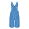 thumbnail image 6 of Miluxas Denim Overalls for Men Jean Shorts Jumpsuit Work Bibs Coveralls Sky Blue XL(XL), 6 of 6