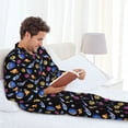 thumbnail image 6 of Balery Whales In Space Pattern Pajama Sets for Men Long Sleeve 2 Piece Sleepwear Loungewear Sets Soft PJ's with Pockets Long Sleeve Comfy Pj Sets-XX-Large, 6 of 7