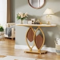 thumbnail image 5 of Gold Console Table, 41" Modern Entry Table with White Faux Marble Top, Geometric Metal Base, Narrow Long Sofa Table Behind Couch Accent Table Foyer Table for Entryway, Hallway, Living Room, 5 of 7