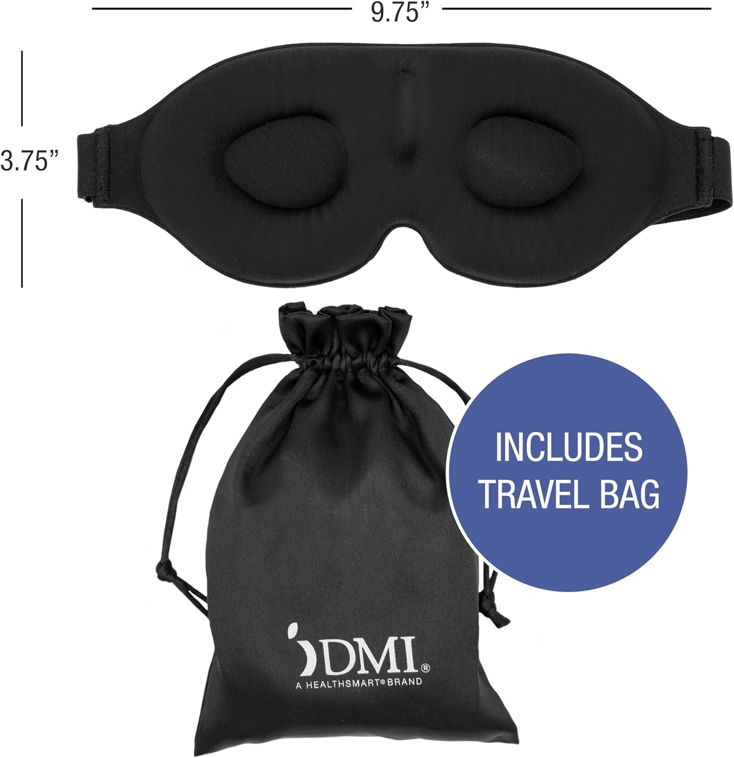 DMI Contoured Cloud Rejuvenation Sleep Mask | Zero Pressure | Game-Changing Comfort | 3D Eye Masks for Sleep | Adjustable Strap, Breathable & Soft, 100% Blackout Technology