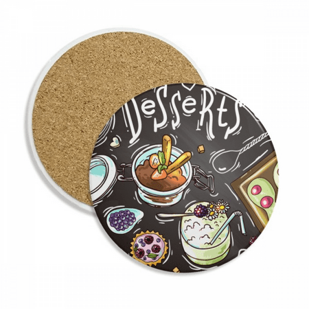 

Desserts Chocolate Strawberry France Coaster Cup Mug Tabletop Protection Absorbent Stone