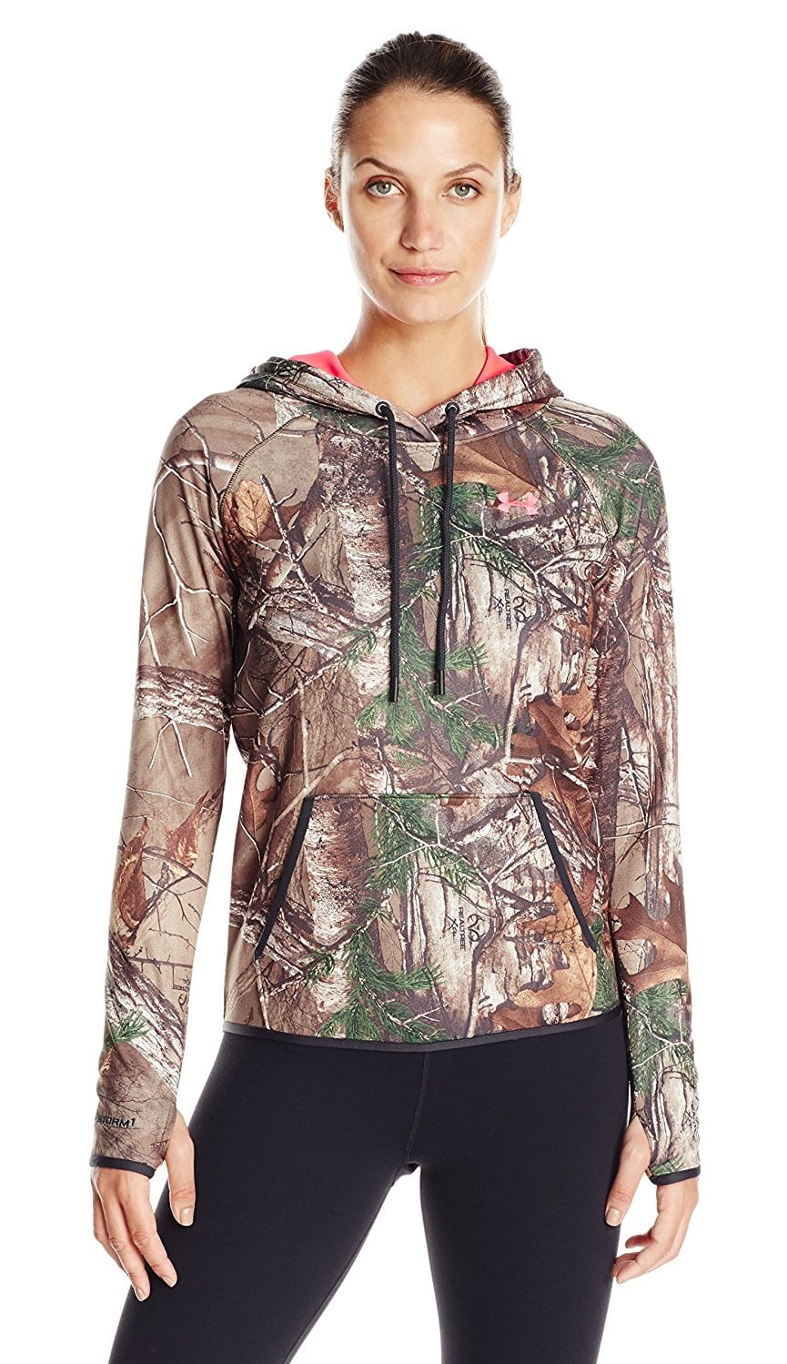 pink camouflage under armour hoodie