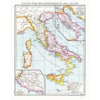 Historic Map - Italy - Droysen 1886 - 23 x 28.59 - Vintage Wall Art