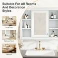 thumbnail image 3 of GZXS Wall-Mounted Bathroom Medicine Cabinet with Mirror, Adjustable Interior Shelf & 6 Open Compartments – 35" x 27.5" Storage Cabinet for Vanity, Bathroom, Bedroom (White), 3 of 8