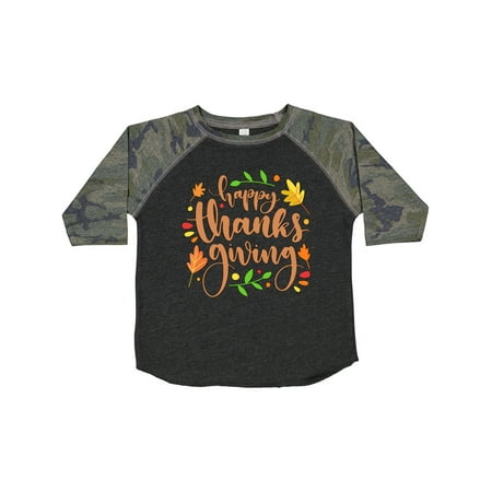 

Inktastic Happy Thanksgiving Fall Design with Leaves Gift Toddler Boy or Toddler Girl T-Shirt