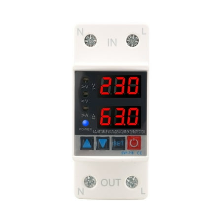 

BLUESON Display Adjustable Over Under Voltage Surge Protector Relay Over Current Protect