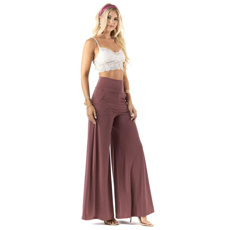 Cyber&Monday Deals Dyegold Palazzo Pants For Women Stretchy Straight Wide  Leg Lounge Pants Casual Comfy High Waist Trousers Pants With Pockets 
