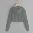 thumbnail image 6 of Staki Girls Zip Up Hoodies Cropped Sweatshirts Long Sleeve Jackets with Pockets Kids Tops Clothes 5-14Y(Light Gray,13-14 Years), 6 of 6