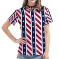 thumbnail image 4 of IROINNID Patriotic Shirts for Women Round Neck T-Shirt America Independence Day Blouse Tops Short Sleeve Tops, 4 of 6