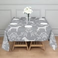 thumbnail image 3 of Terrier Dog Silhouette Dog and Flower Floral Square Tablecloth,Waterproof Square Table Cover,Wipeable Spillproof Washable Table Cover for Home Kitchen Party Decor 42"X42"(107x107cm), 3 of 6