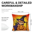 thumbnail image 2 of Halloween Cat Witch Pumpkin Linen toss pillowcase decoration pillowcase gifting preferred 24x24 inch cushion cover 2 sets sofa pillowcase sofa bedroom living room car, 2 of 8