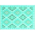 thumbnail image 1 of Ahgly Company Machine Washable Indoor Rectangle Southwestern Turquoise Blue Country Area Rugs, 2' x 3', 1 of 1