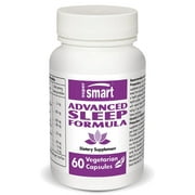 Supersmart - Advanced Sleep Formula - with Melatonin, Valerian Root - Sleep Aid Supplement | Non-GMO & Gluten Free - 60 Vegetarian Capsules