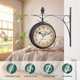 thumbnail image 3 of Reloj de estación retro de doble cara, reloj de pared impermeable, esfera con soporte de montaje de péndulo de doble cara para interior y exterior, hogar, patio, jardín, cocina, patio, sala de estar kaili Sencillez, 3 of 4