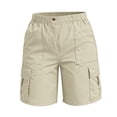 thumbnail image 6 of Aoiroe Women's Lightweight Hiking Cargo Shorts for Running Athletic Camping Travel Golf Beige L, 6 of 6