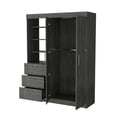 thumbnail image 3 of Miekor Furniture Levi 3-Tier Shelf Armoire Smokey Oak B5A7903, 3 of 6